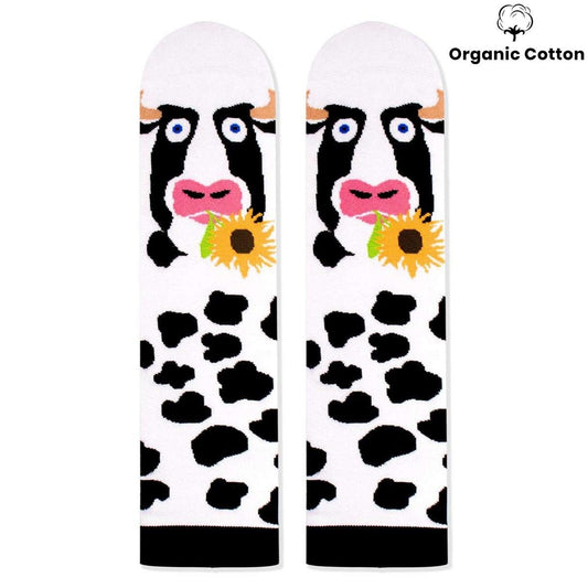 Cow Print Novelty Socks Organic Cotton - SocksFusion