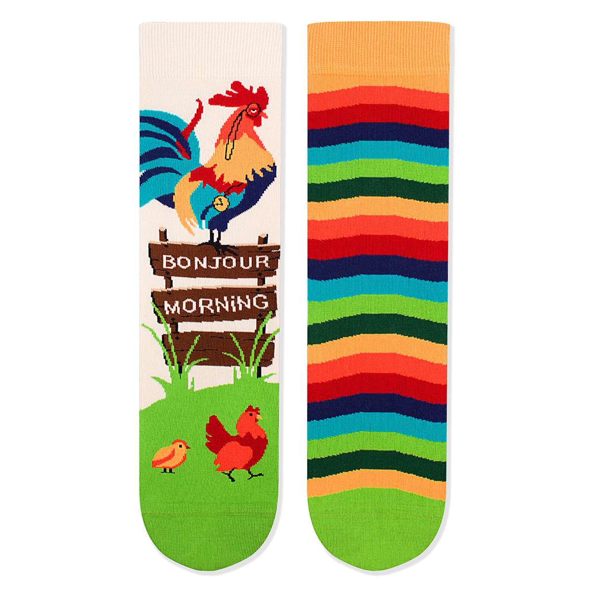 Arty socks with Rooster – Green