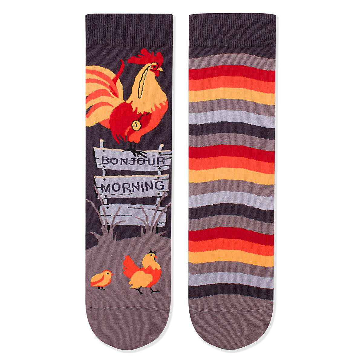 Arty socks with Rooster - Grey