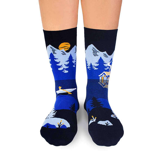 Arty socks with Mountains – Blue