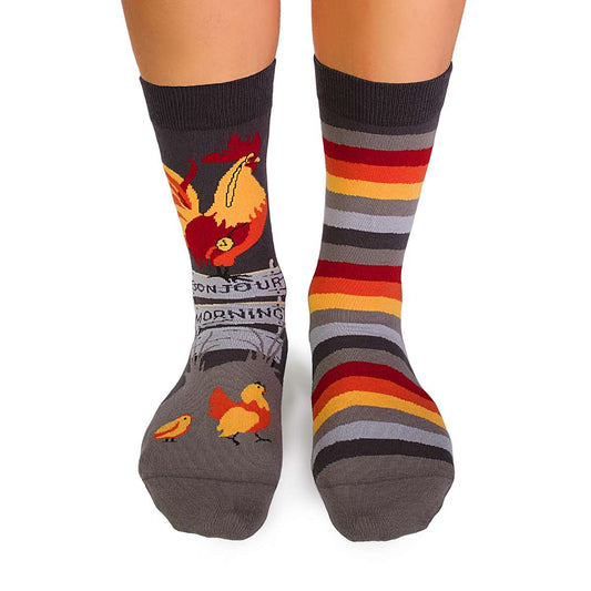 Arty socks with Rooster - Grey