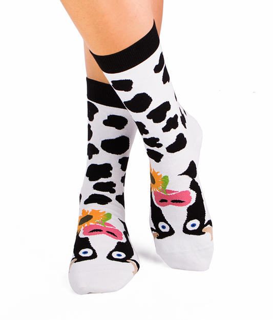 Arty socks with Cow