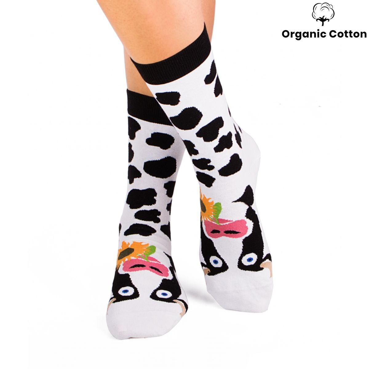 Cow Print Novelty Socks Organic Cotton - SocksFusion