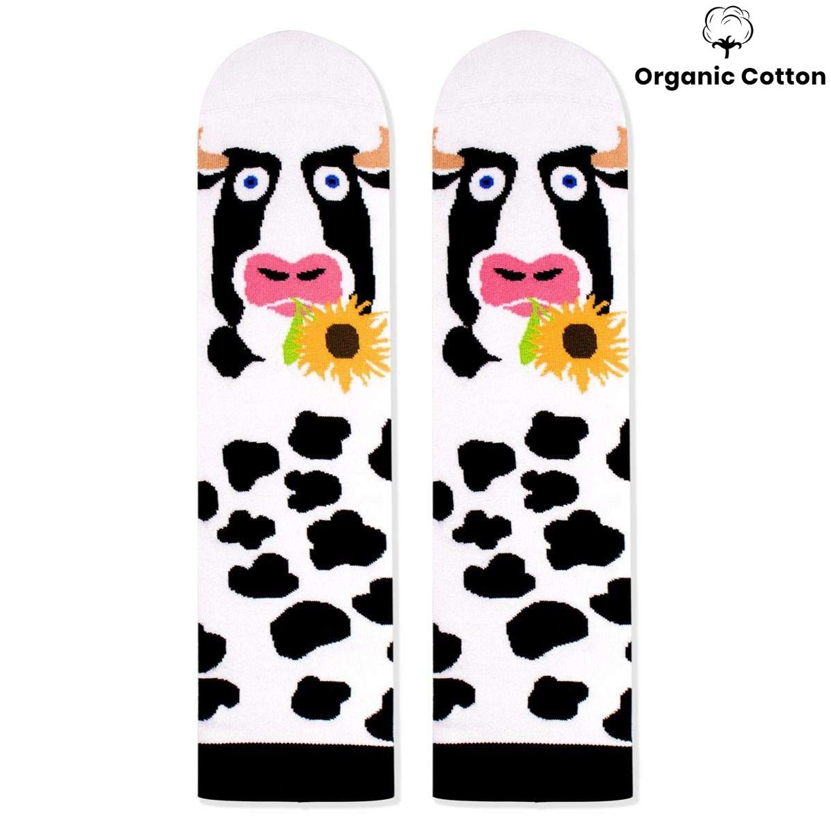Cow Print Novelty Socks Organic Cotton - SocksFusion