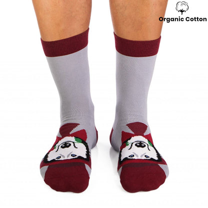 Husky Dog Novelty Socks Organic Cotton - SocksFusion