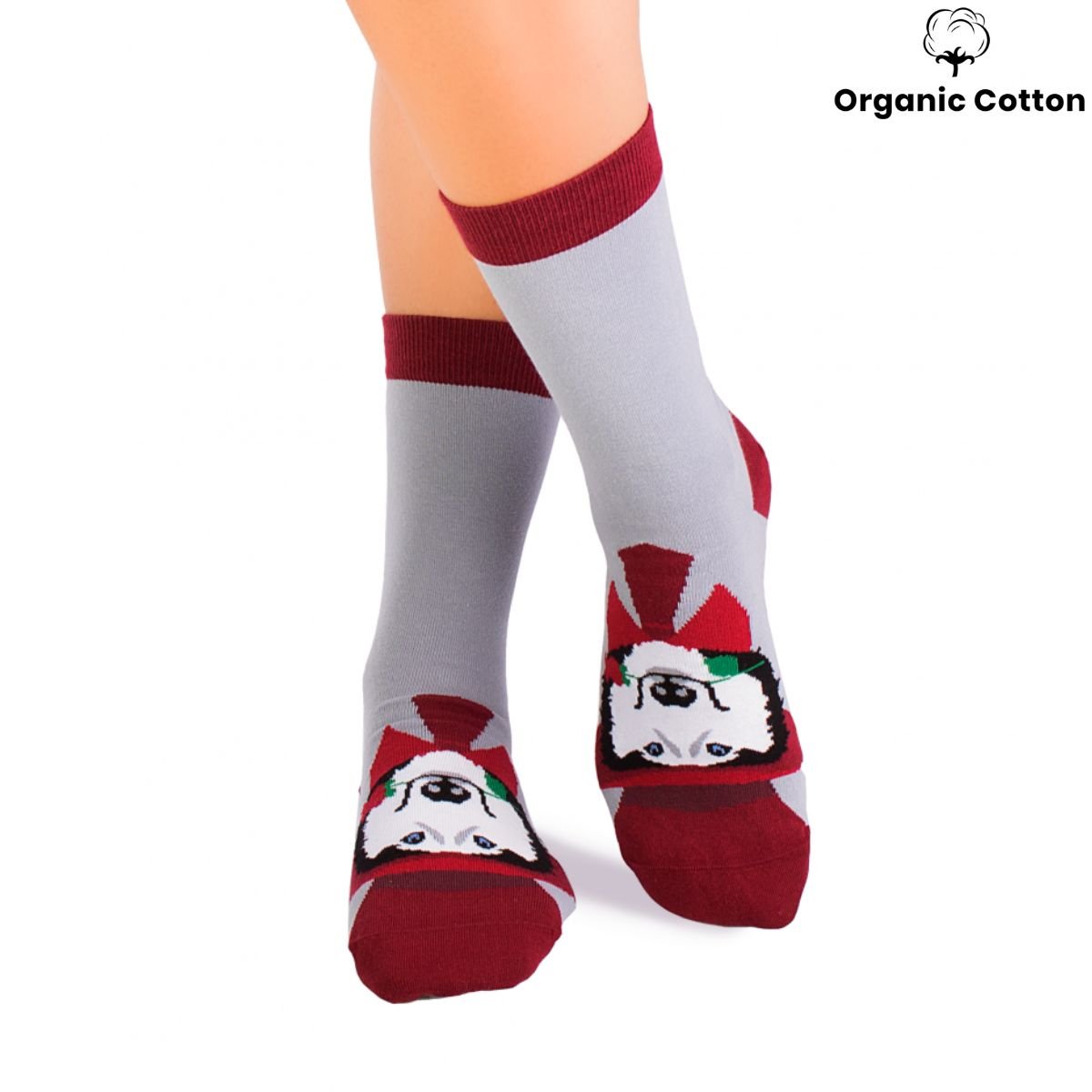 Husky Dog Novelty Socks Organic Cotton - SocksFusion