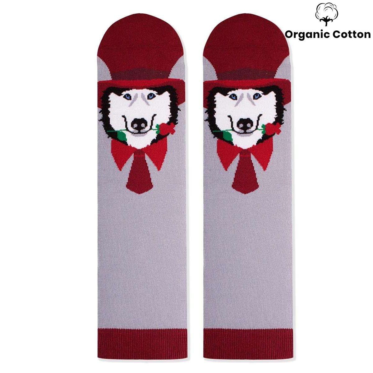 Husky Dog Novelty Socks Organic Cotton - SocksFusion