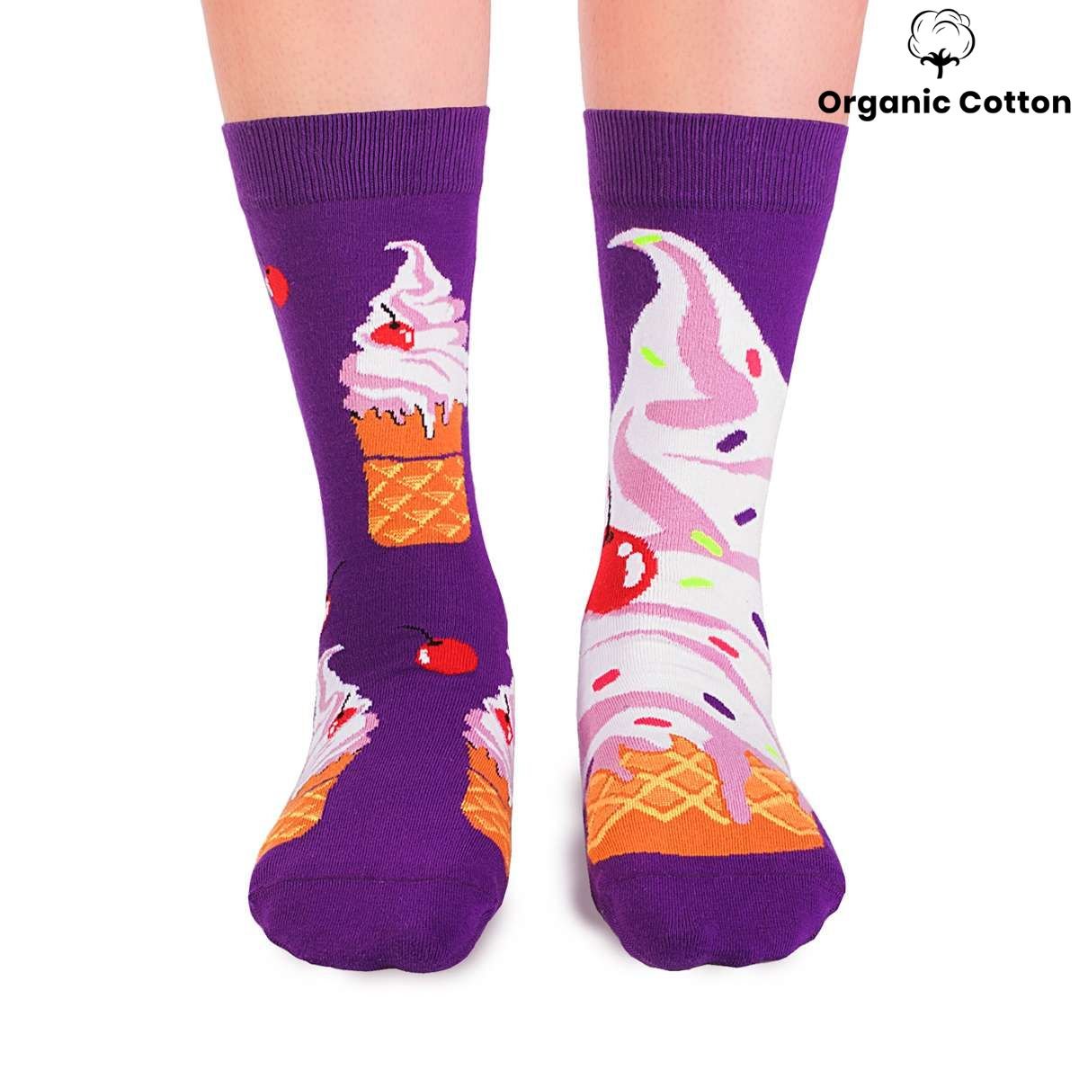 Ice Cream Novelty Socks Organic Cotton - SocksFusion