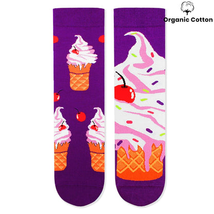 Ice Cream Novelty Socks Organic Cotton - SocksFusion