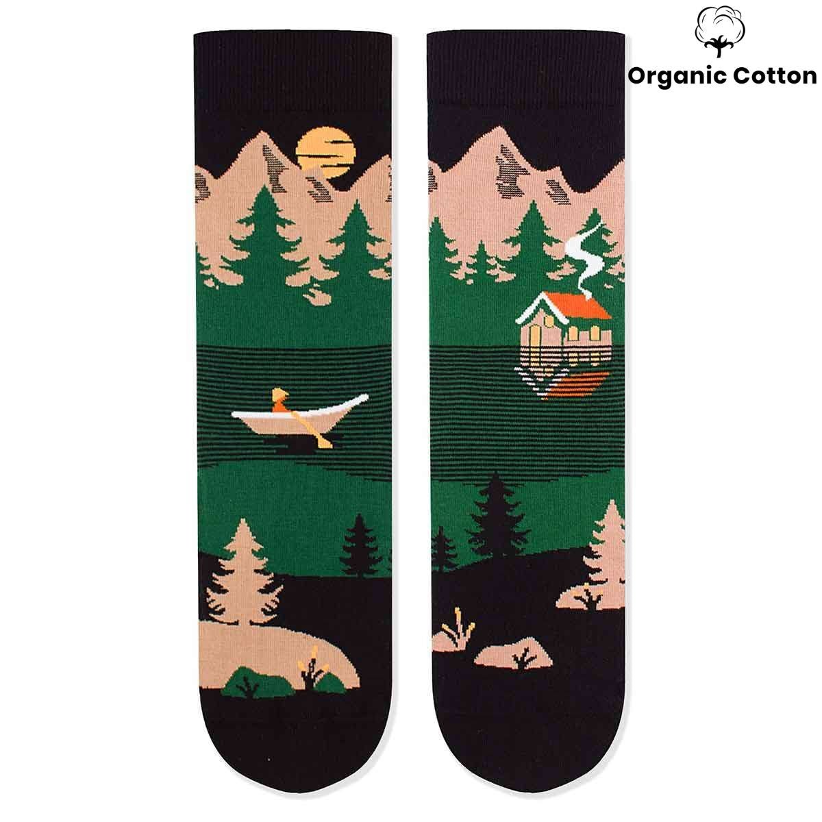 Mountain Green Novelty Socks Organic Cotton - SocksFusion