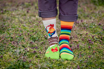 Rooster Green Novelty Socks Organic Cotton - SocksFusion