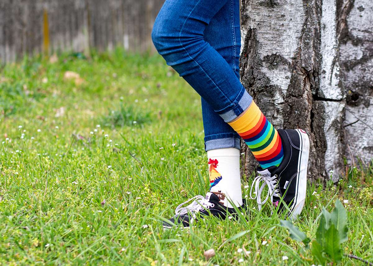 Rooster Green Novelty Socks Organic Cotton - SocksFusion