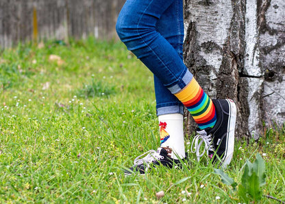 Rooster Green Novelty Socks Organic Cotton - SocksFusion