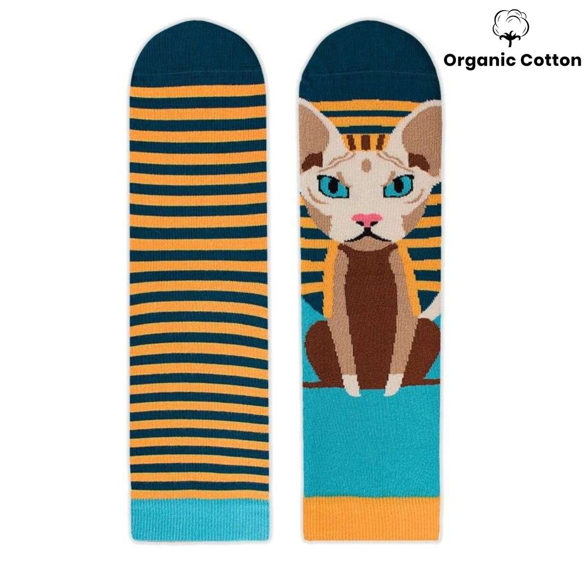 Sphynx Cat Novelty Socks Organic Cotton - SocksFusion